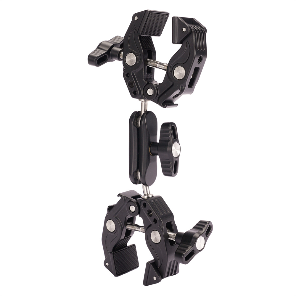 Umbrella Led Clip - 2026 Super Clamp Doble Metálico Articulado