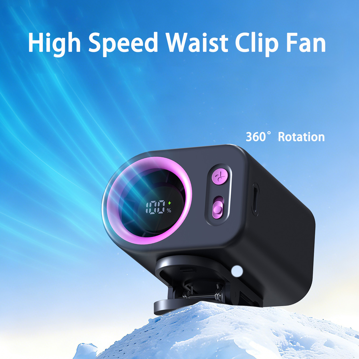 Umbrella Led Clip - Ventilador con Clip para Cintura y