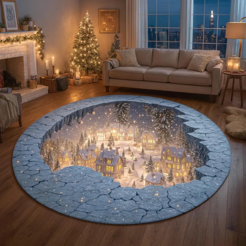 Outdoor Xmas Lighting Ideas - Alfombra navideña 3D para pueblo, alfombra