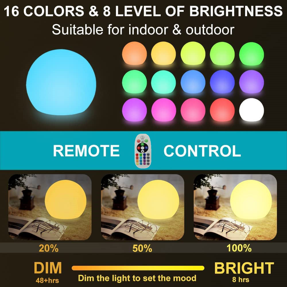 Luz LED recargable con bola br - Outdoor Lighting Diy reseña y precio