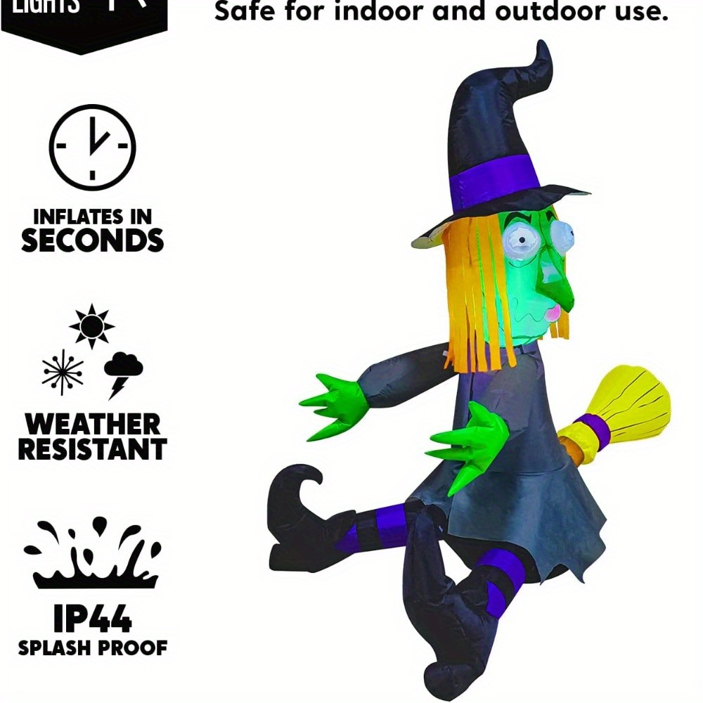 Bruja inflable de Halloween de - Outdoor Lighting Ideas For Party reseña y precio
